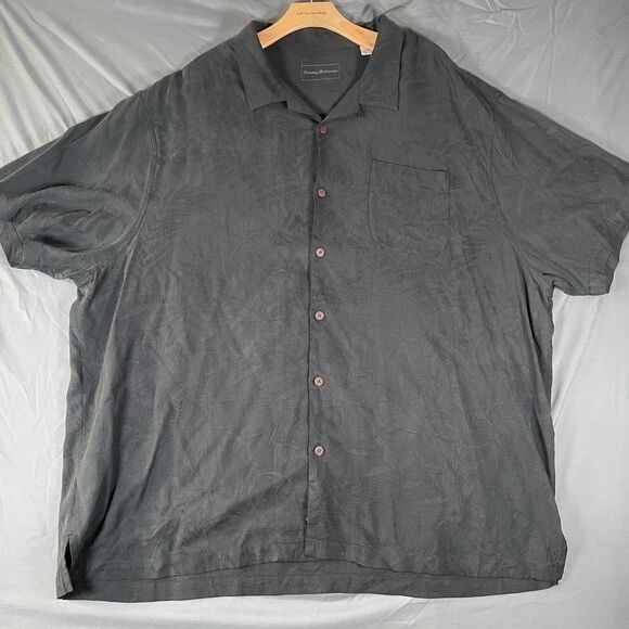 Tommy Bahama 100% Silk Shirt Men’s 3XB (Big) Black Floral Short Sleeve Camp - Picture 1 of 6